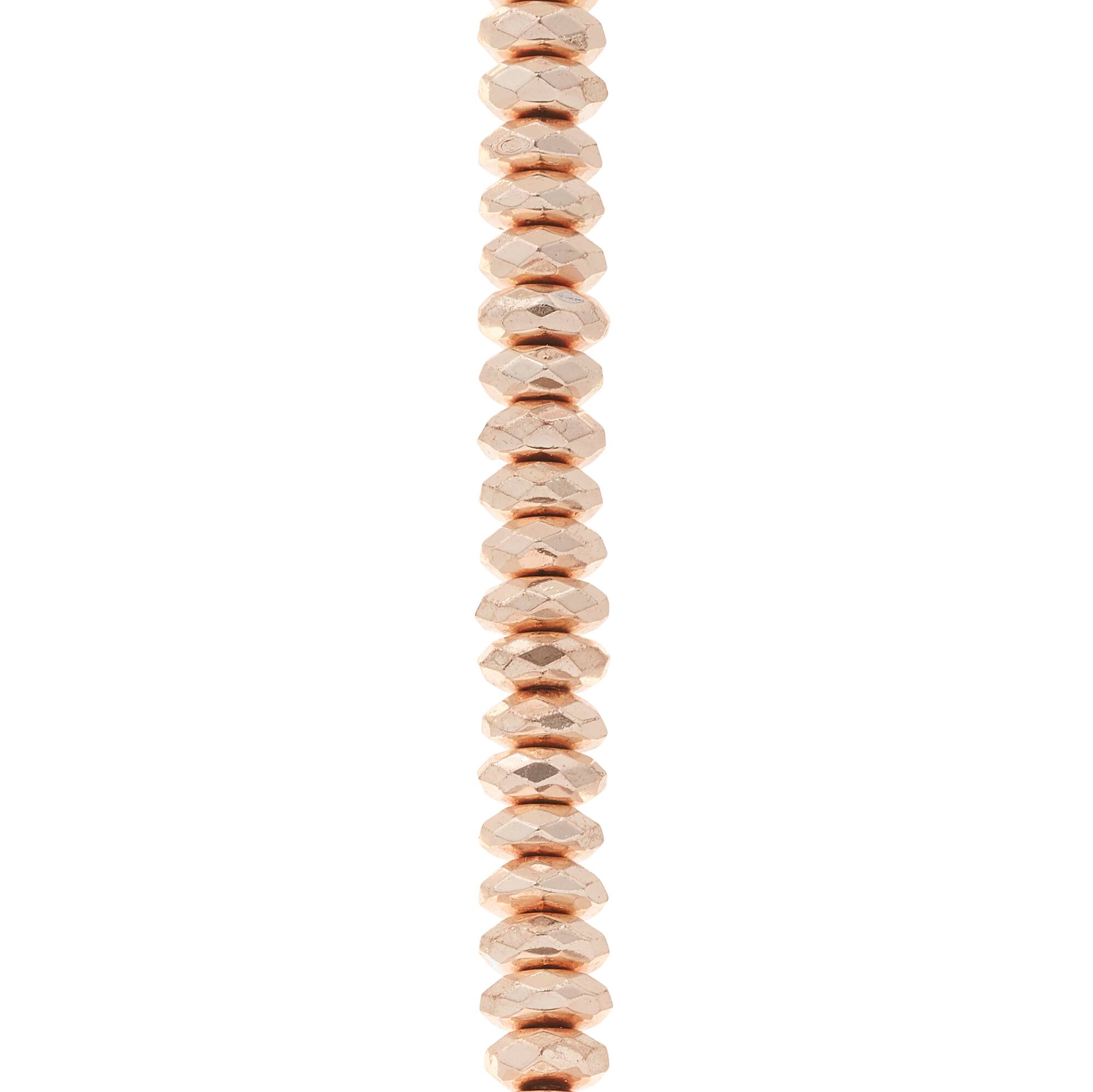 Rose Gold Hematite Lentil Beads, 8mm by Bead Landing™
